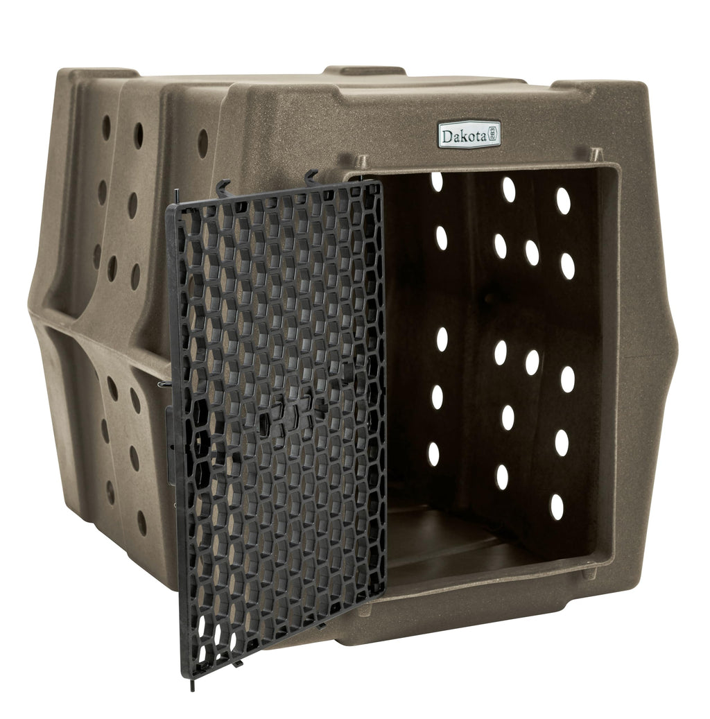 Dakota 283 Canine Rough and Tough Economy Dog Crate w/ Removable Two-Way Door - Heavy Duty Outdoor Kennel for Medium Breed Dogs (Coyote Granite, Intermediate)