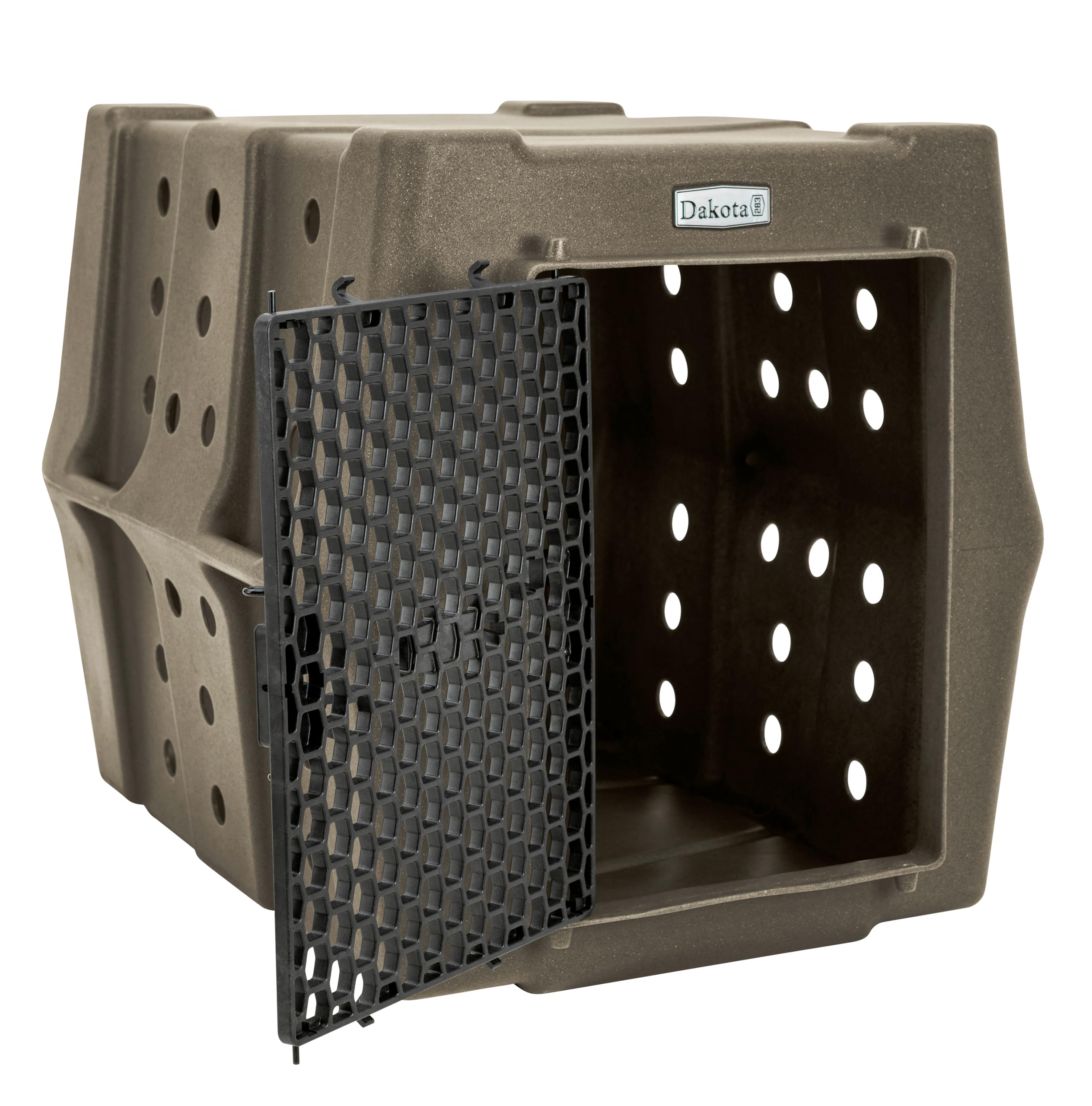 Dakota 283 Canine Rough and Tough Economy Dog Crate w/ Removable Two-Way Door - Heavy Duty Outdoor Kennel for Medium Breed Dogs (Coyote Granite, Intermediate)