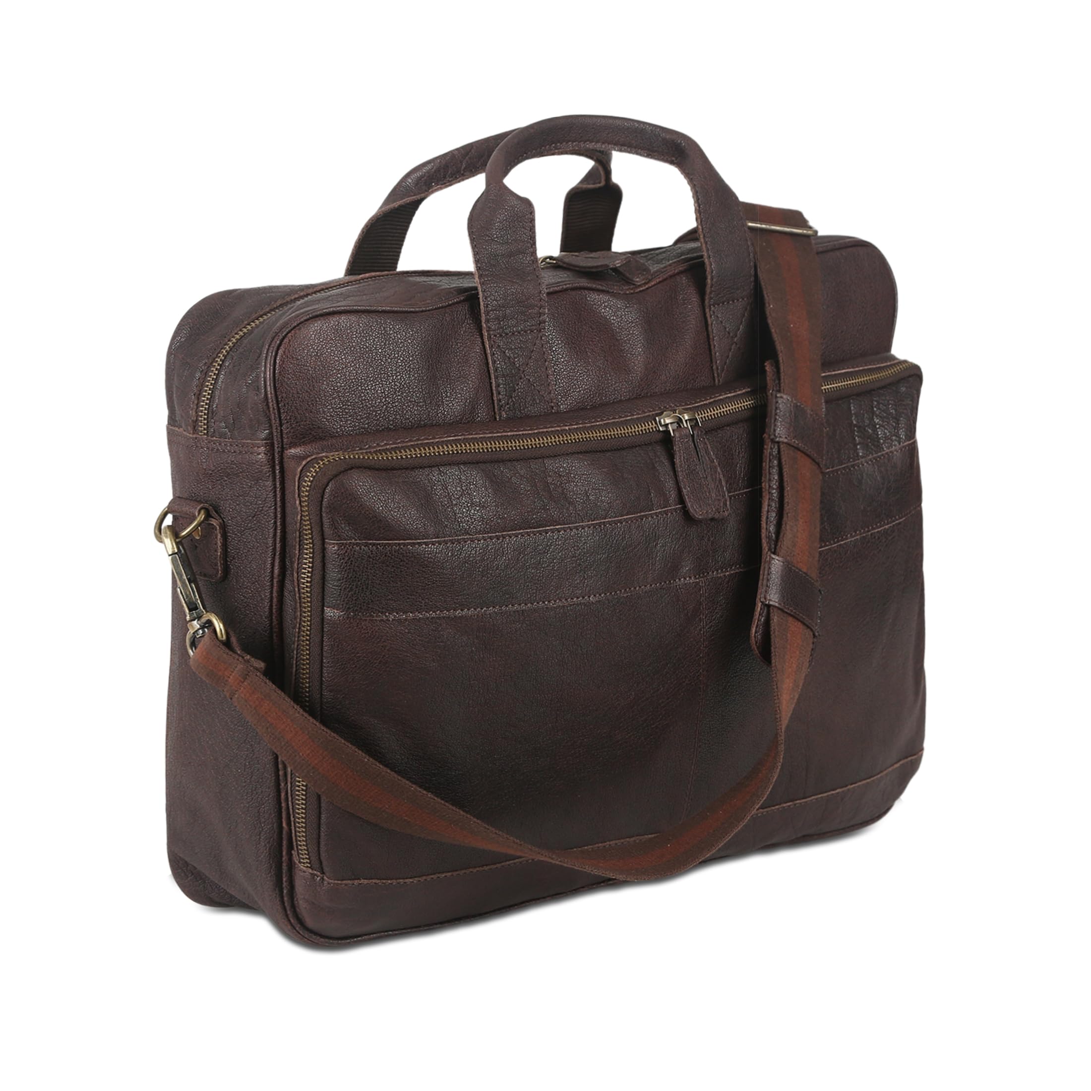 Leather briefcase 18 Inch Laptop Messenger Bags for Men and Women Best Office briefcase Satchel Bag (Black)