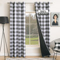 MIULEE Buffalo Plaid Curtains for Farmhouse Bedroom, Blackout Window Drapes with Grommets for Living Room Darkening Light Blocking and Thermal Insulated Set of 2 Panels, W 52" x L 63" Black and White