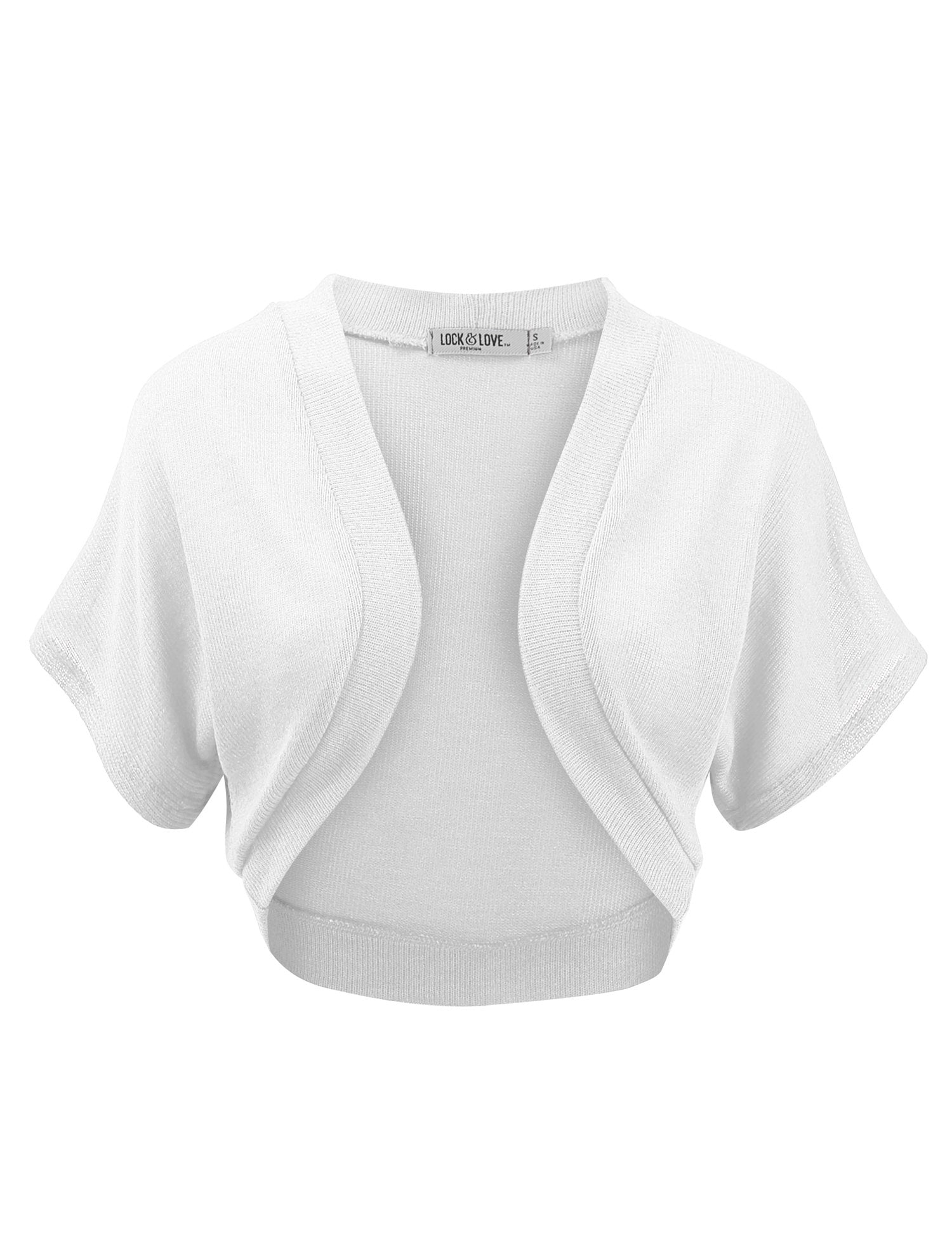 Lock and Love Women's Versatile Open Front Lightweight Short Sleeve Bolero Shrug