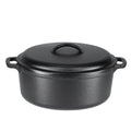 Amazon Basics Pre-Seasoned Cast Iron Mini Dutch Oven Pot with Lid and Dual Handles, Oven Safe, 2-Quart, Round, Black