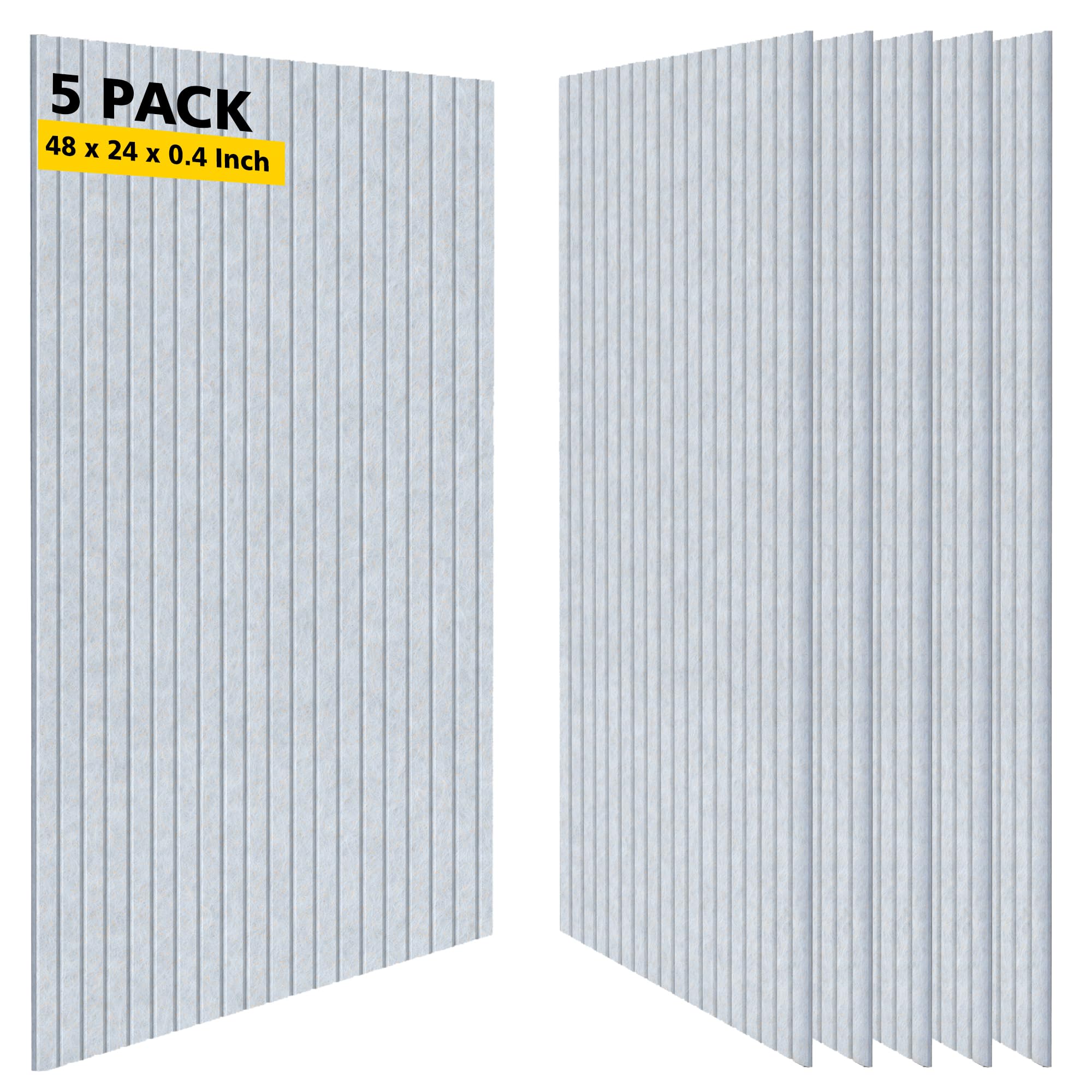 Art Acoustic Panels for Wall,5 Pack Sound Absorbing Panels,47.2” x 23.6” Soundproof Wall Panels,High-Density Acoustic Wall Panels,Decorative Sound Panels with Wood-Look