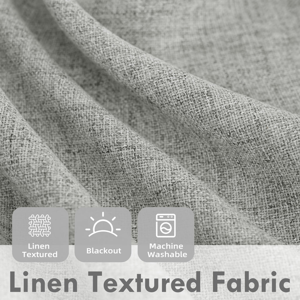DriftAway Double Layer Linen Blackout Tie Up Curtains Thermal Insulated Fully Lined Balloon Roman Shade Bathroom Window Adjustable Rod Pocket for Small Window 25 Inch by 47 Inch Beige