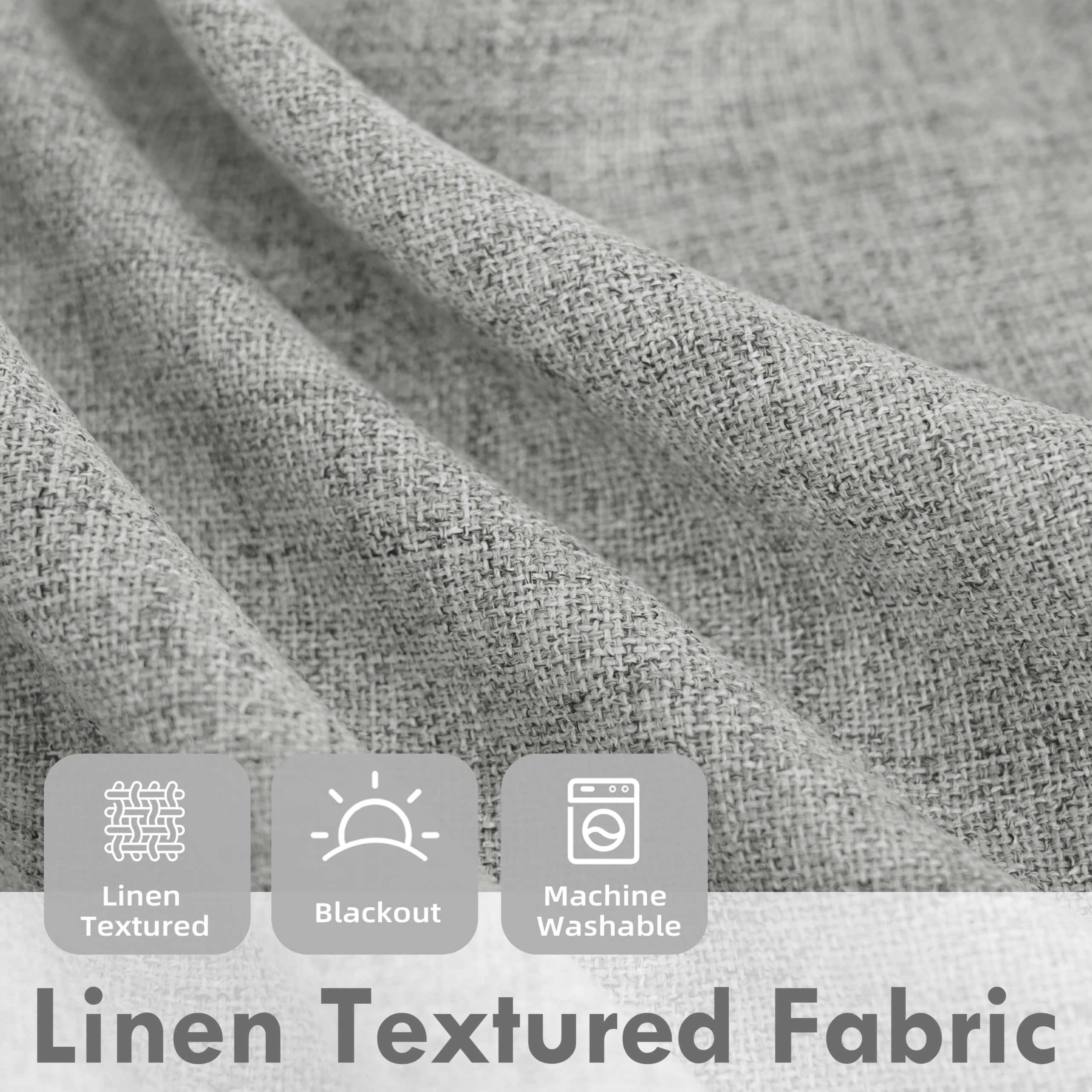 DriftAway Double Layer Linen Blackout Tie Up Curtains Thermal Insulated Fully Lined Balloon Roman Shade Bathroom Window Adjustable Rod Pocket for Small Window 25 Inch by 47 Inch Beige
