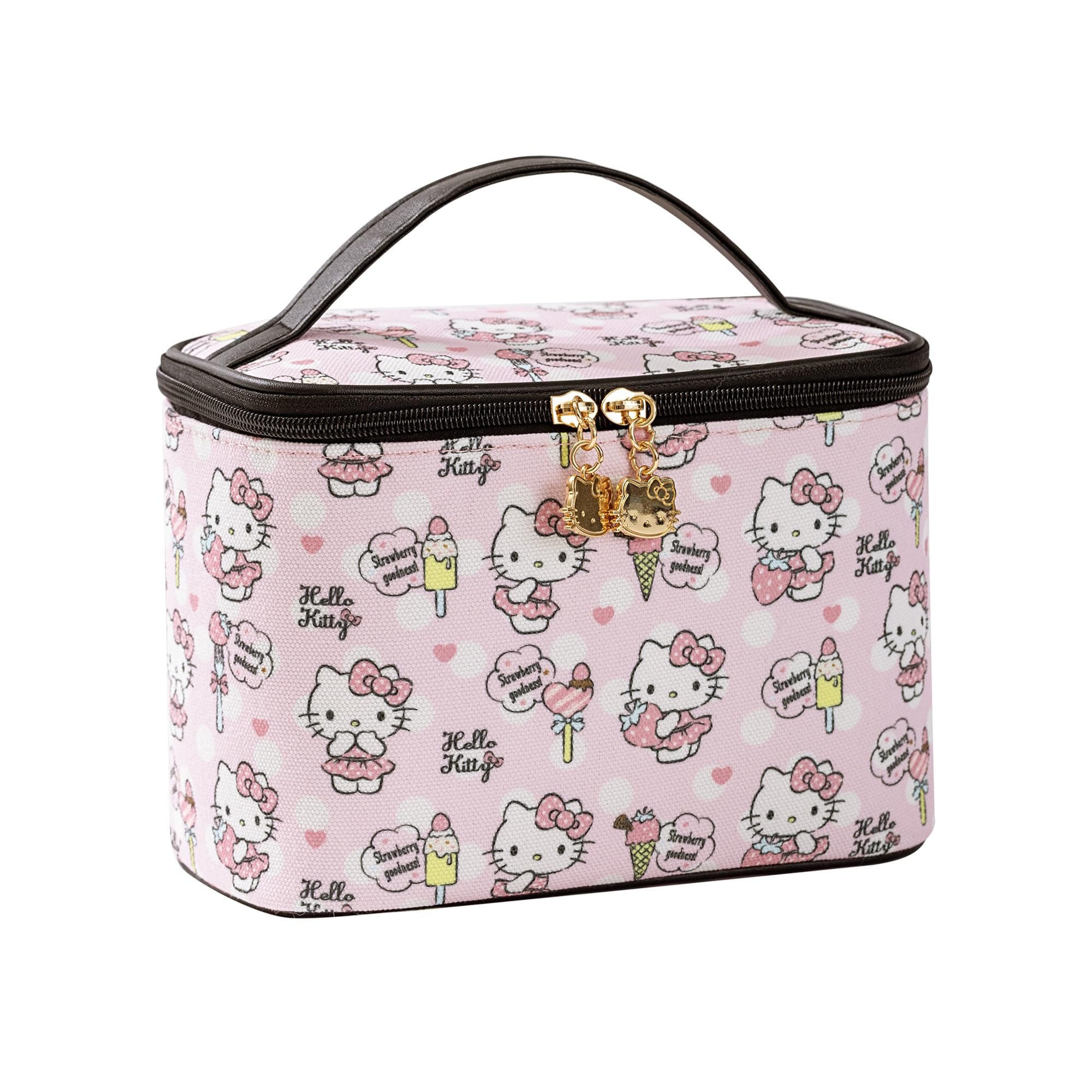 AmBealla Makeup Bag Large Waterproof Cosmetic Bags with Makeup Brush Holder,Cute Printed Makeup Organizer for Women Traveling,Portable Toiletry Bag for Girls