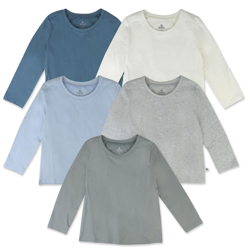 HonestBaby Unisex-Baby Organic Cotton Long Sleeve Tshirts Multipack