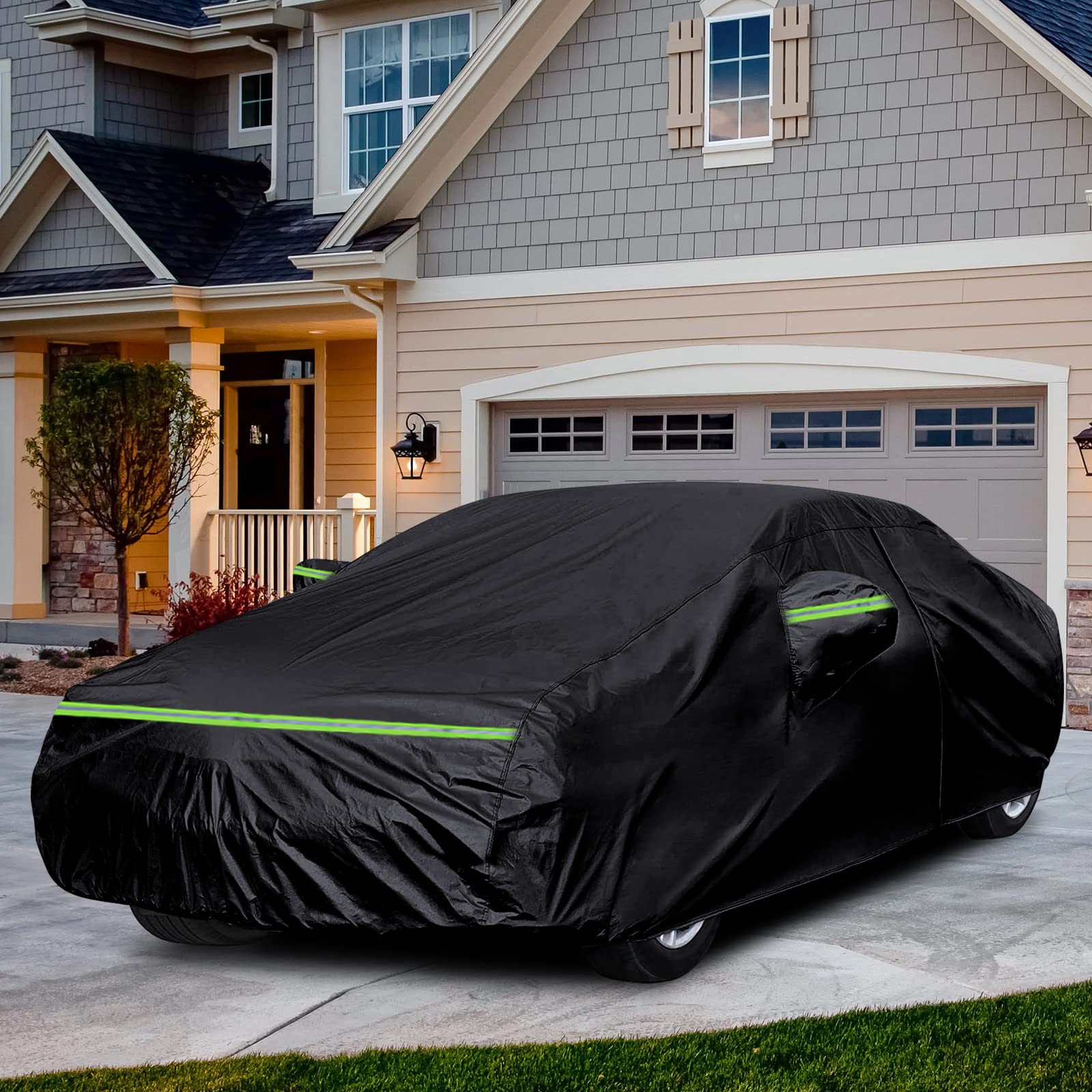 Waterproof Car Cover Replace for 1964-1978 Ford Mustang, 6 Layers All Weather Custom-Fit Mustang Full Car Covers with Zipper Door for Snow Rain Dust Hail Protection (1964-1978)