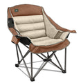 Northroad Oversized XL Padded Camping Chair w/Cell Phone Holder, Large Camp Chair, Foldable Lawn Chair w/Cup Holder,Carry Bag for Outdoor Hiking, Picnics, Heavy-Duty 400-lbs Capacity, Moca