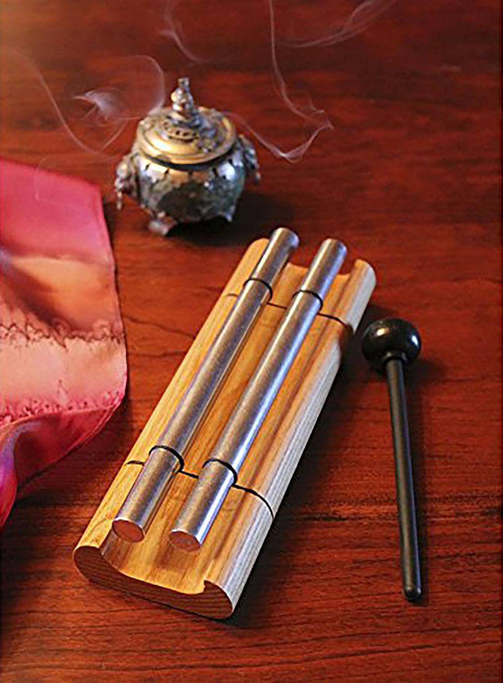 Woodstock Wind Chimes Zenergy Solo Hand Chime, Silver (7") Musically Tuned for Meditation, Yoga and Mindfulness, Bell Percussion Instrument For Teachers and Classrooms