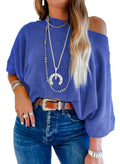 EVALESS Sexy Off The Shoulder Tops for Women 3/4 Length Sleeve Womens Tops Spring Summer 2026 Boat Neck One Shoulder Shirts