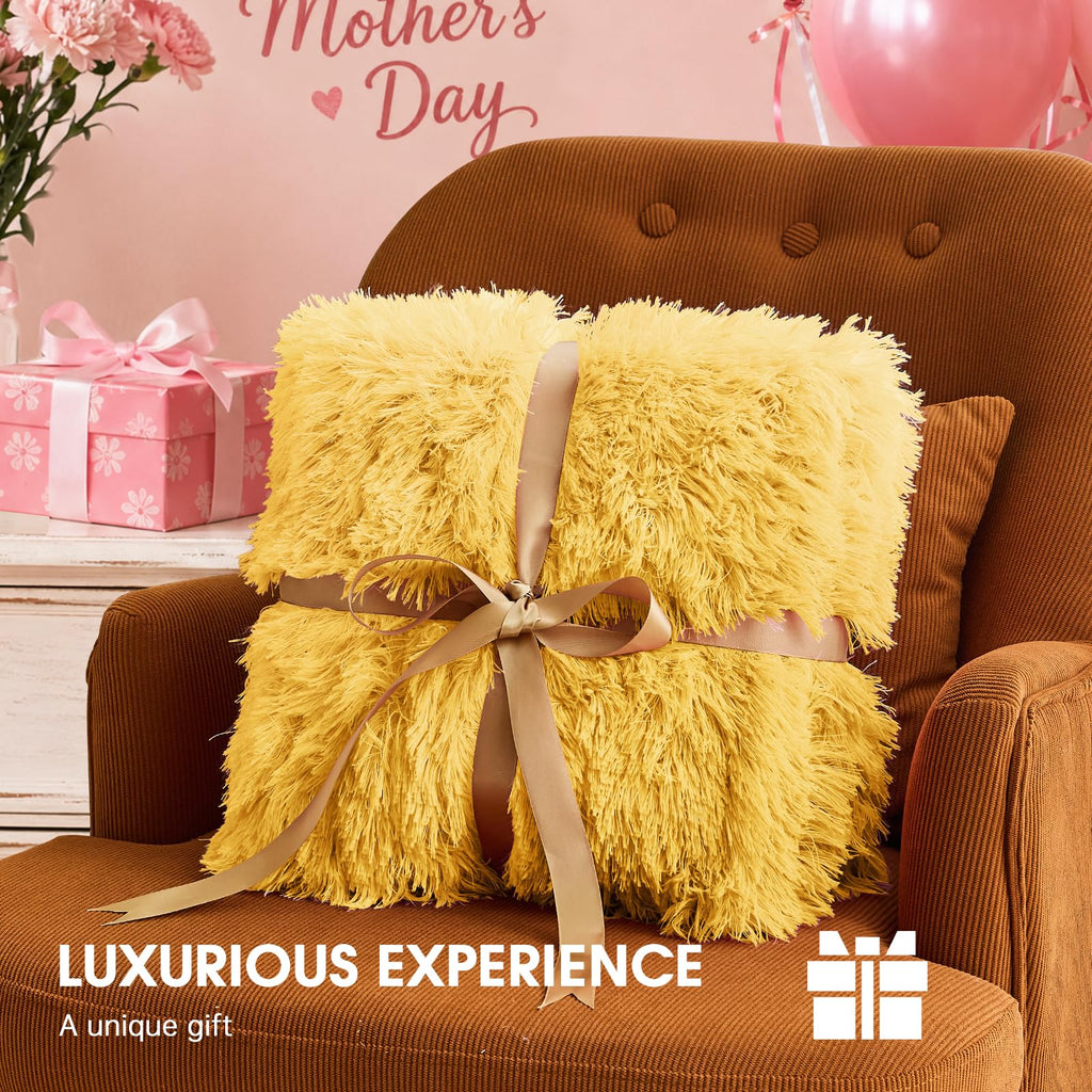 Heated Electric Blanket Queen–Faux Fur with Soft Thick SherpaWarm Winter Birthday Gifts for Women Grandma,Dual Control,10 Heat Settings,5 Time Settings, 84x90, Beige