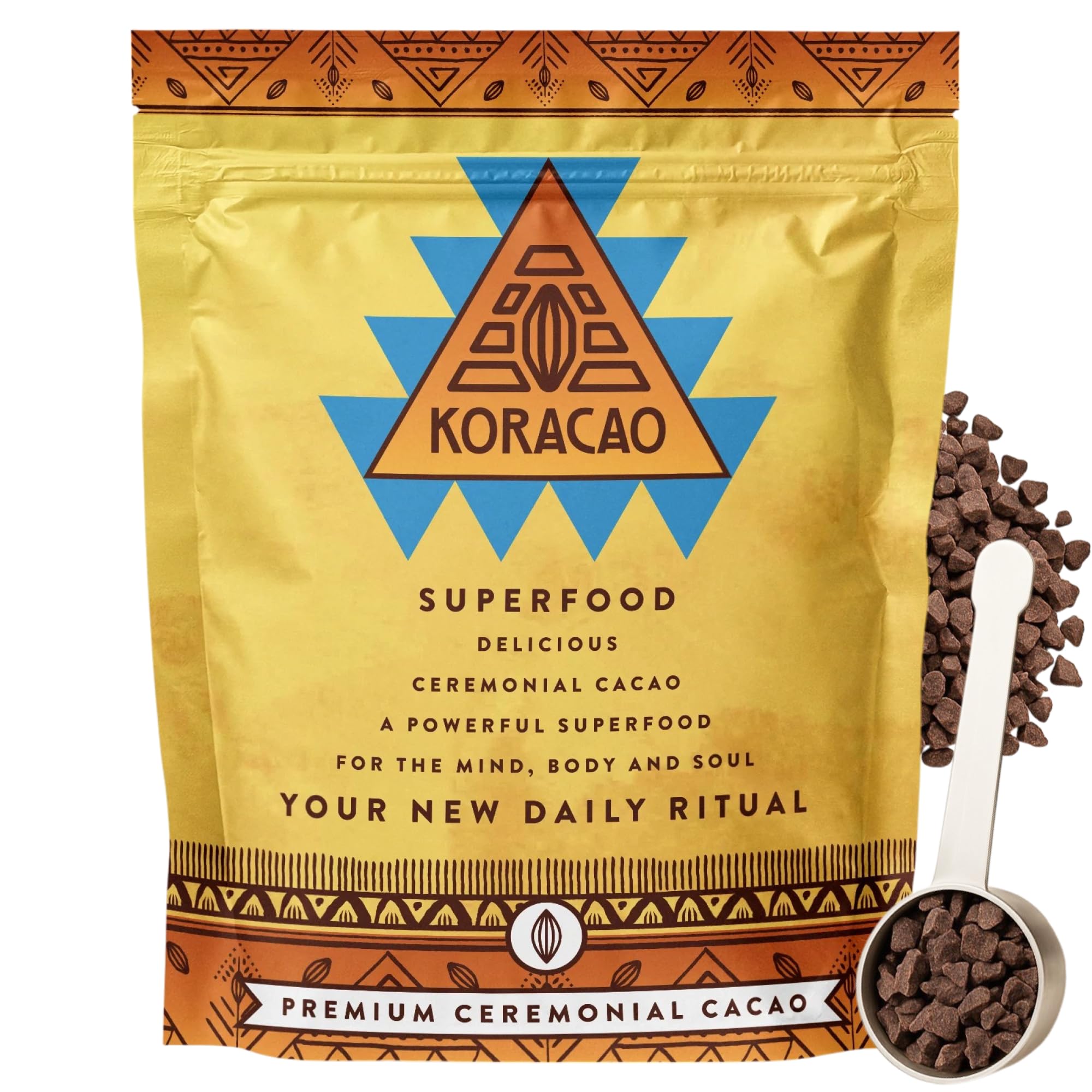 KORACAO Sustainably Harvested Cacao | Ideal Superfood for Everyday Bliss | Ceremonial Grade Cacao | Enhance Your Spiritual Journey with Ancient Superfood Delight - 1 Pound