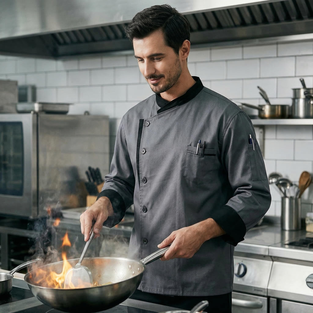 Nanxson Unisex Chef Jacket Men's Chef Coat Restaurant Kitchen Chef Uniform CFM0016
