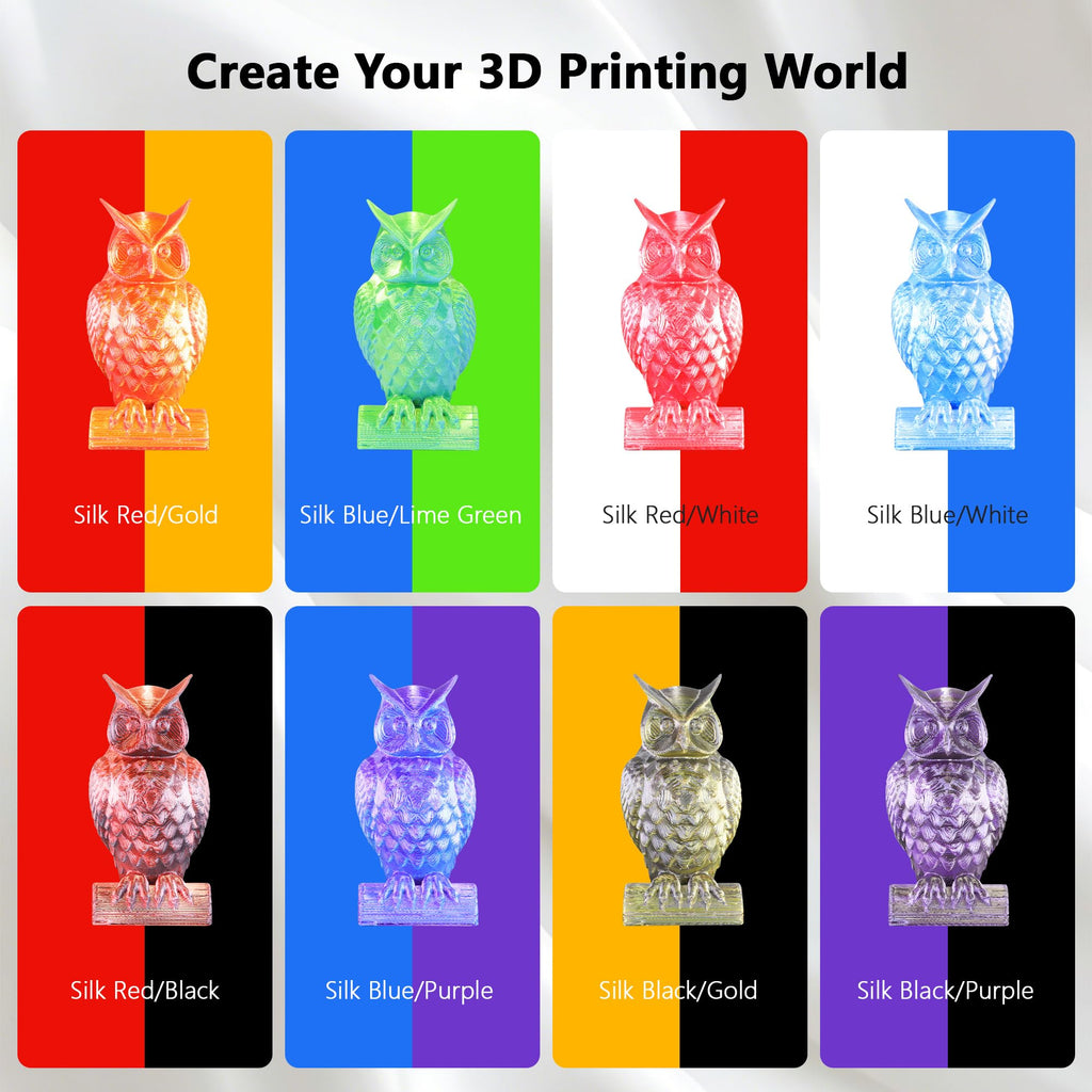 1.75mm PLA 3D Printer Filament Bundle: Glow in Dark Green/Blue/Purple/Rainbow, One Spool Clear Multi Colored, Each Spool 250g, Total 1.25Kg 3D Printing Material, 250g x 5 Spools Glow in Dark PLA
