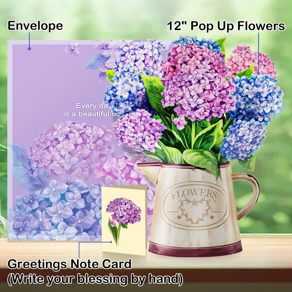 Airpark 3D Pop Up Paper Flowers Bouquet Card 12’‘ with Note & Envelope, Birthday Gifts, Get Well, Thank You, Greeting Cards for Women Mom Wife Friends, Daisies and Butterflies