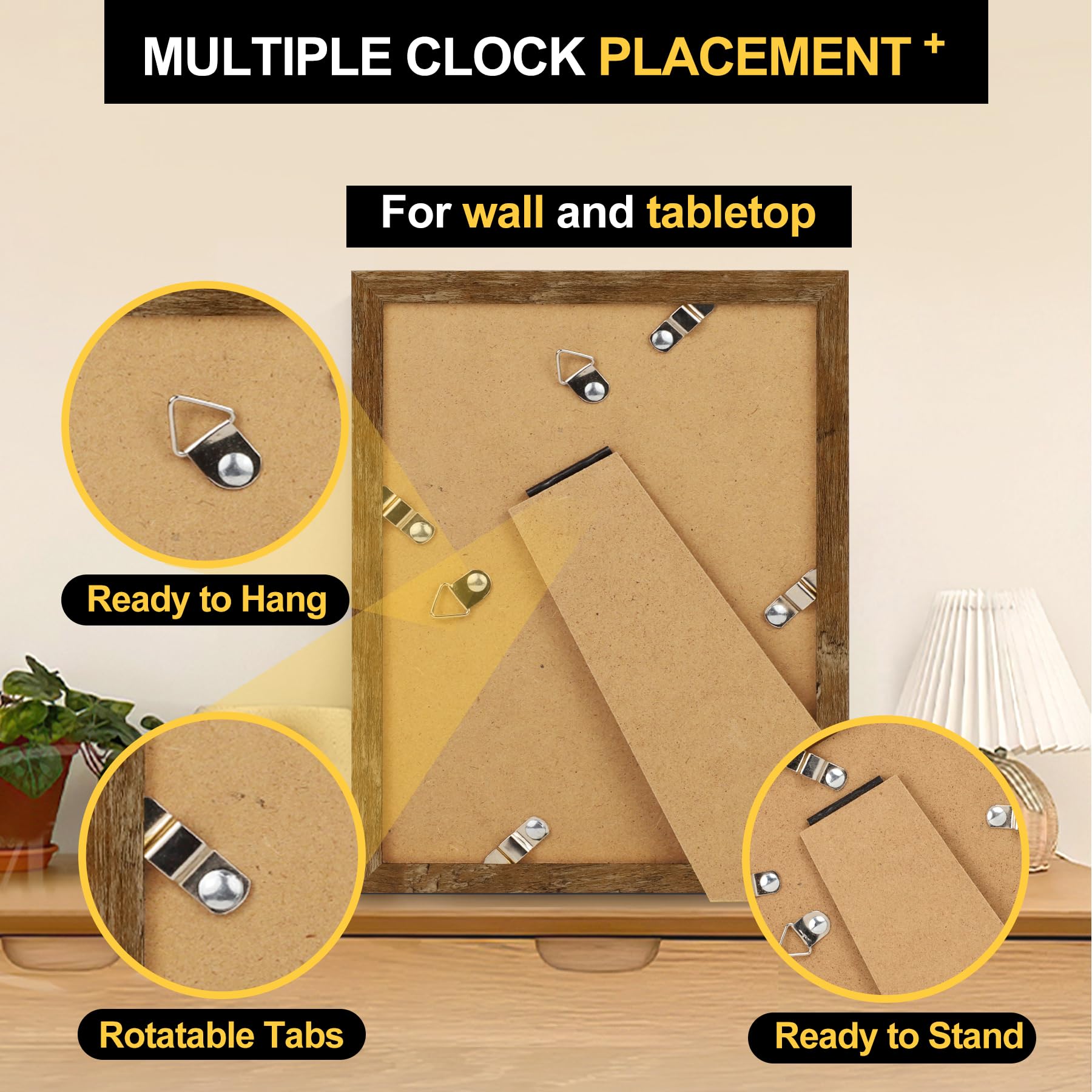 TOFOREVO Picture Frames 4x4 Set of 2 Black Wood Grain Photo Frame for Gallery Wall Mounting or Tabletop Display