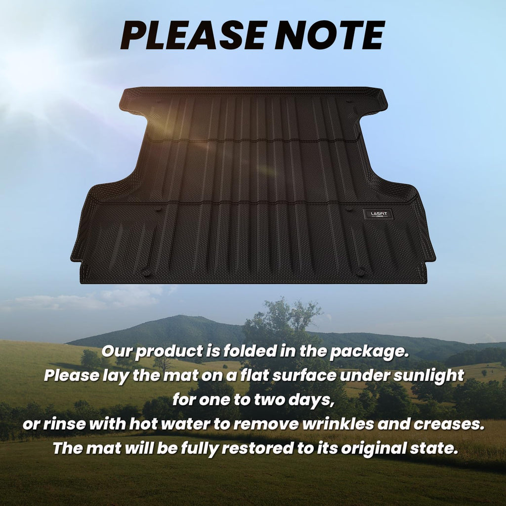 LASFIT Truck Bed Mat for 2009-2016 Ford F250 F350 F450 6.75ft Super Duty 81.9'' Bed Liner(Not fit with Drop-in Bed Liner), TPE 100% All Weather Car Bed Mat for F-250 F-350 F-450,1PCS Black