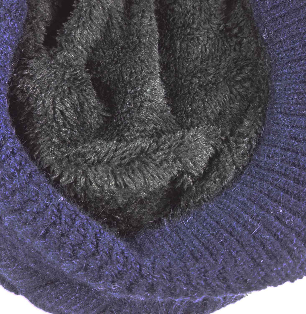 Women Winter Warm Knit Hat Wool Snow Ski Caps with Visor