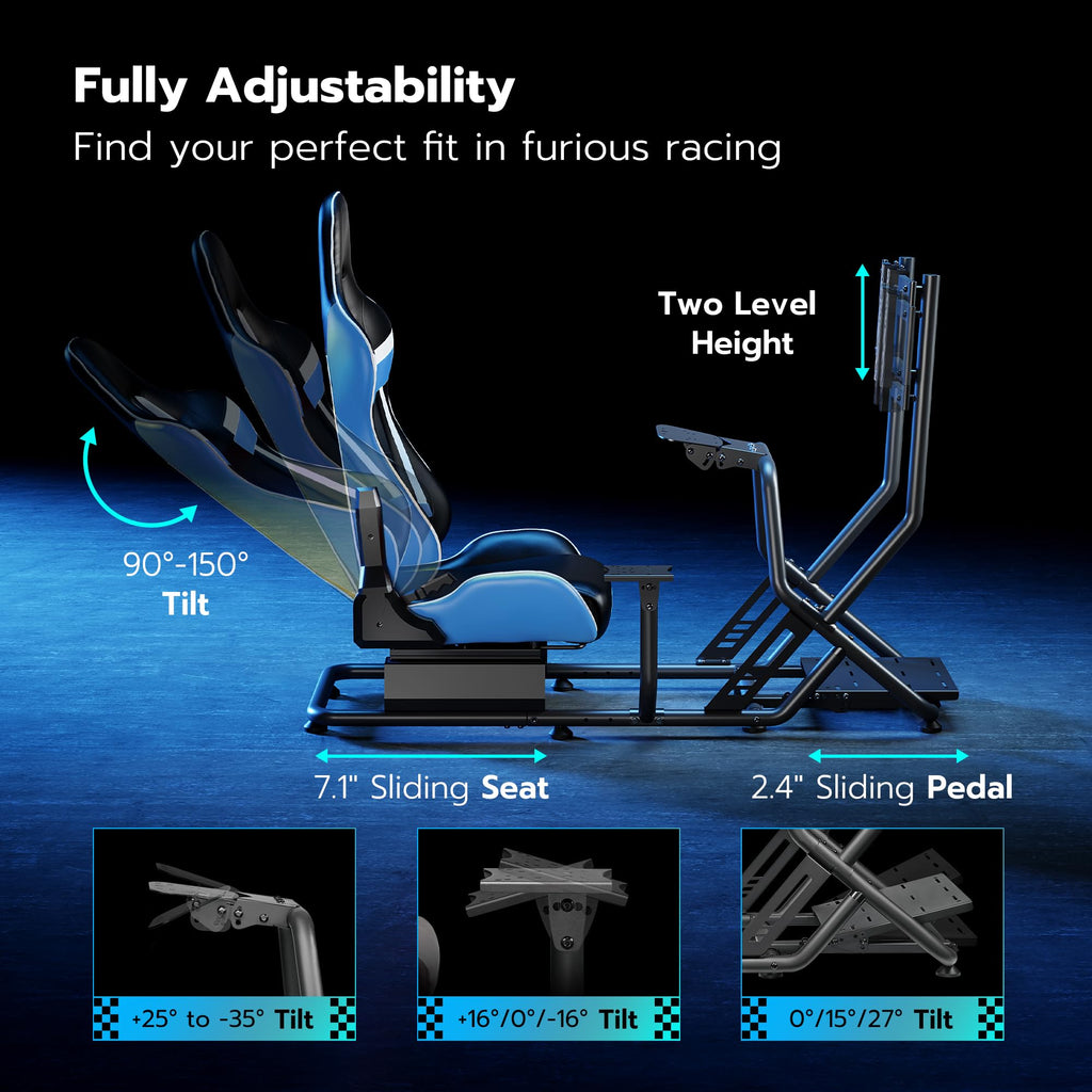 ARES WING Sim Racing Cockpit, Racing Wheel Stand with Seat, Formula and GT Racing Simulator Cockpit Compatible with Fanatec, Thrustmaster, Logitech, Moza Racing Games on PS5, PS4, Xbox and PC