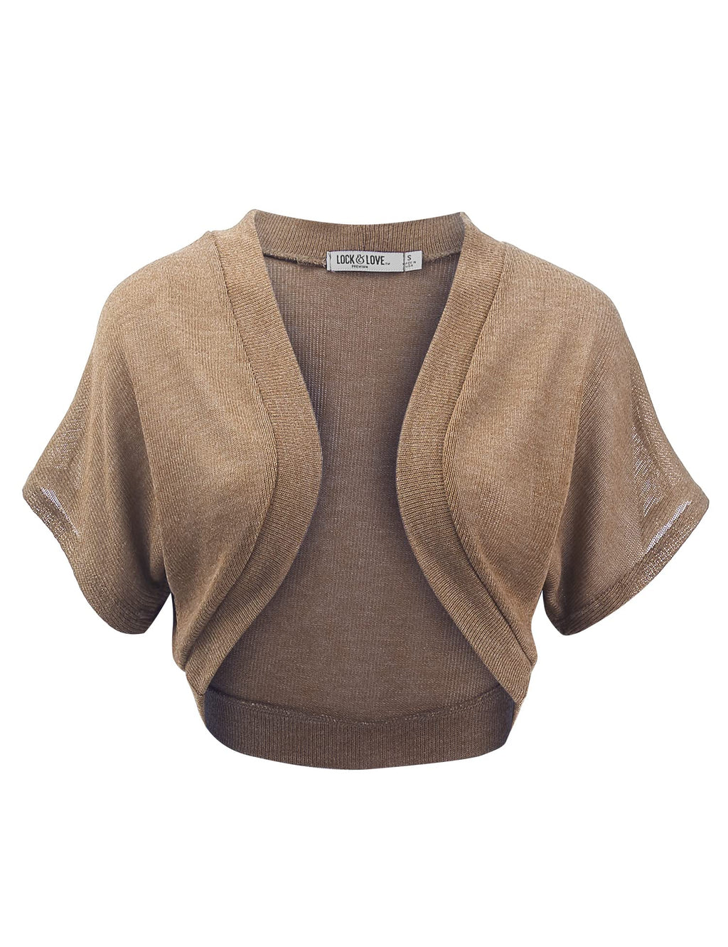 Lock and Love Women's Versatile Open Front Lightweight Short Sleeve Bolero Shrug