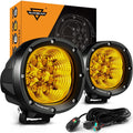 Auxbeam P4 Series Flood Beam LED Pods 4 Inch 90W Round Offroad Fog Lights Driving Flood Light Bar Bumper A-Pillar Hood Mount for Trucks ATV UTV Motorcycle Jeep