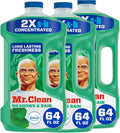 Mr Clean Multi Purpose Meadows Rain Liquid Cleaner Professional Household Non-Toxic Hardwood Floor Cleaner, 64 Ounce, New and Improved 2X Concentrated Solution, with NOIS Tissue Pack