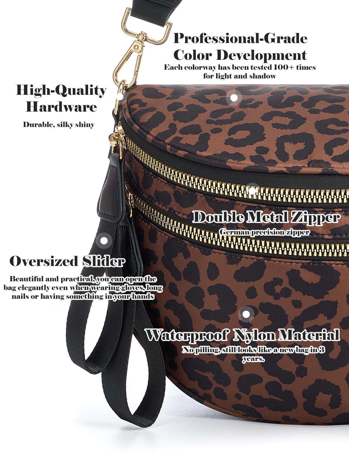 Pure Colour Crossbody Bag Bum Bag for Women,Spacious Purse Fanny Packs Belt Bag,Oversized Bum Bag (Bean Green Leopard Print Bum Bag)