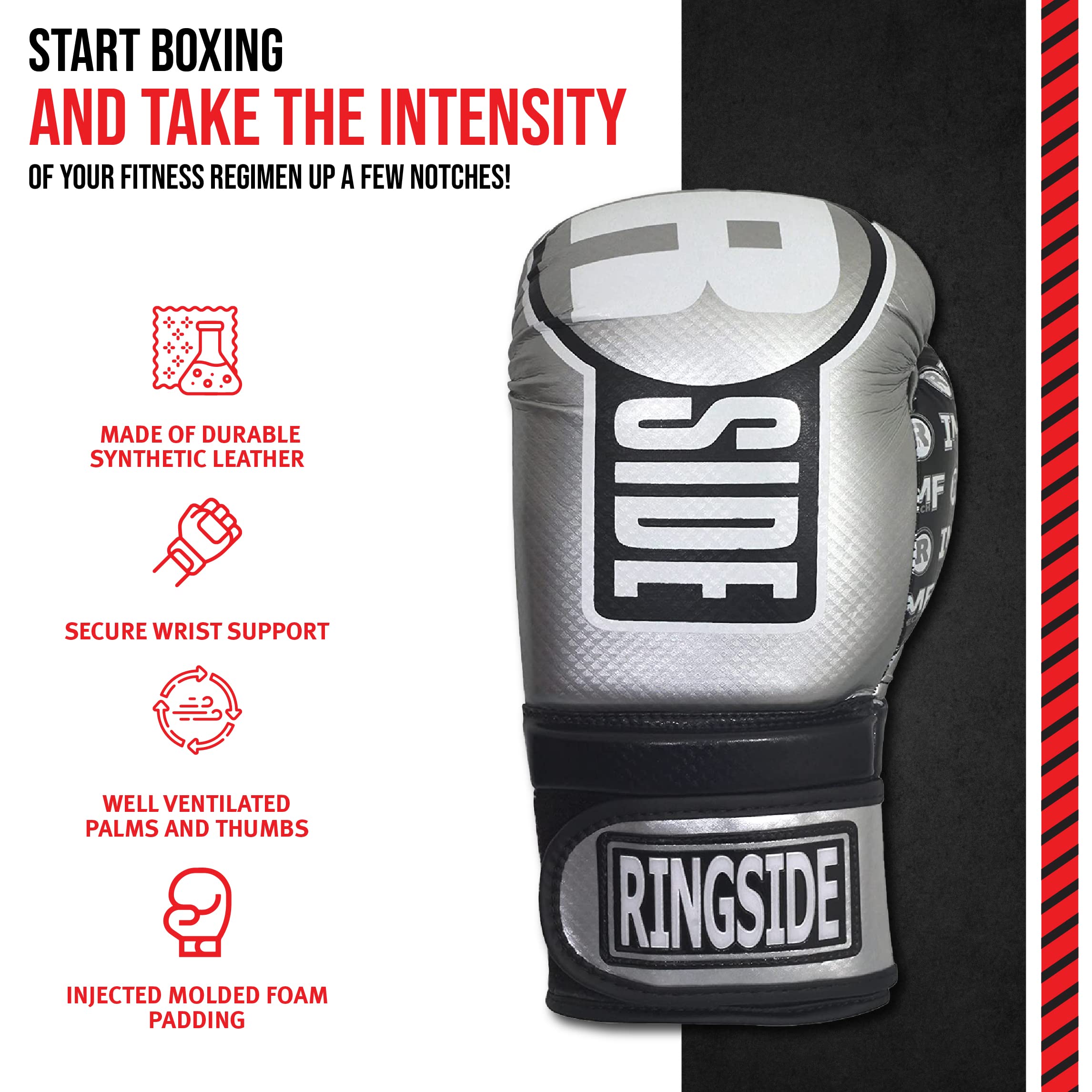 Ringside Apex Bag Gloves, IMF-Tech Boxing Gloves with Secure Wrist Support, Synthetic Boxing Gloves for Men and Women