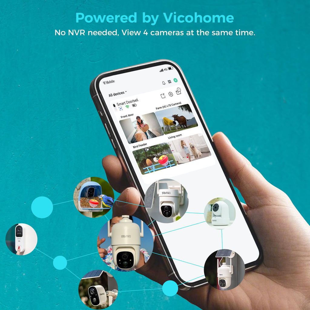 SOVMIKU Vicohome DB3 2K Smart Video Doorbell with Chime, Home Security Battery Camera Wireless, Audible Alarm, Easy to Setup, Human Detection,Two Way Audio, 2.4GHz Wi-Fi, No SD Slot
