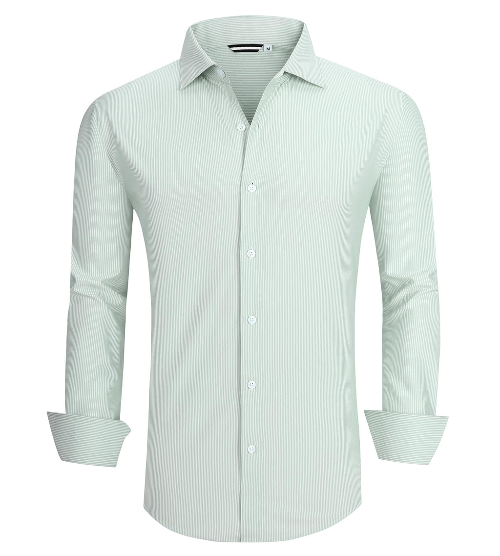 Alex Vando Mens Dress Shirt Wrinkle Free Regular Fit 4-Way Stretch Button Down Shirts
