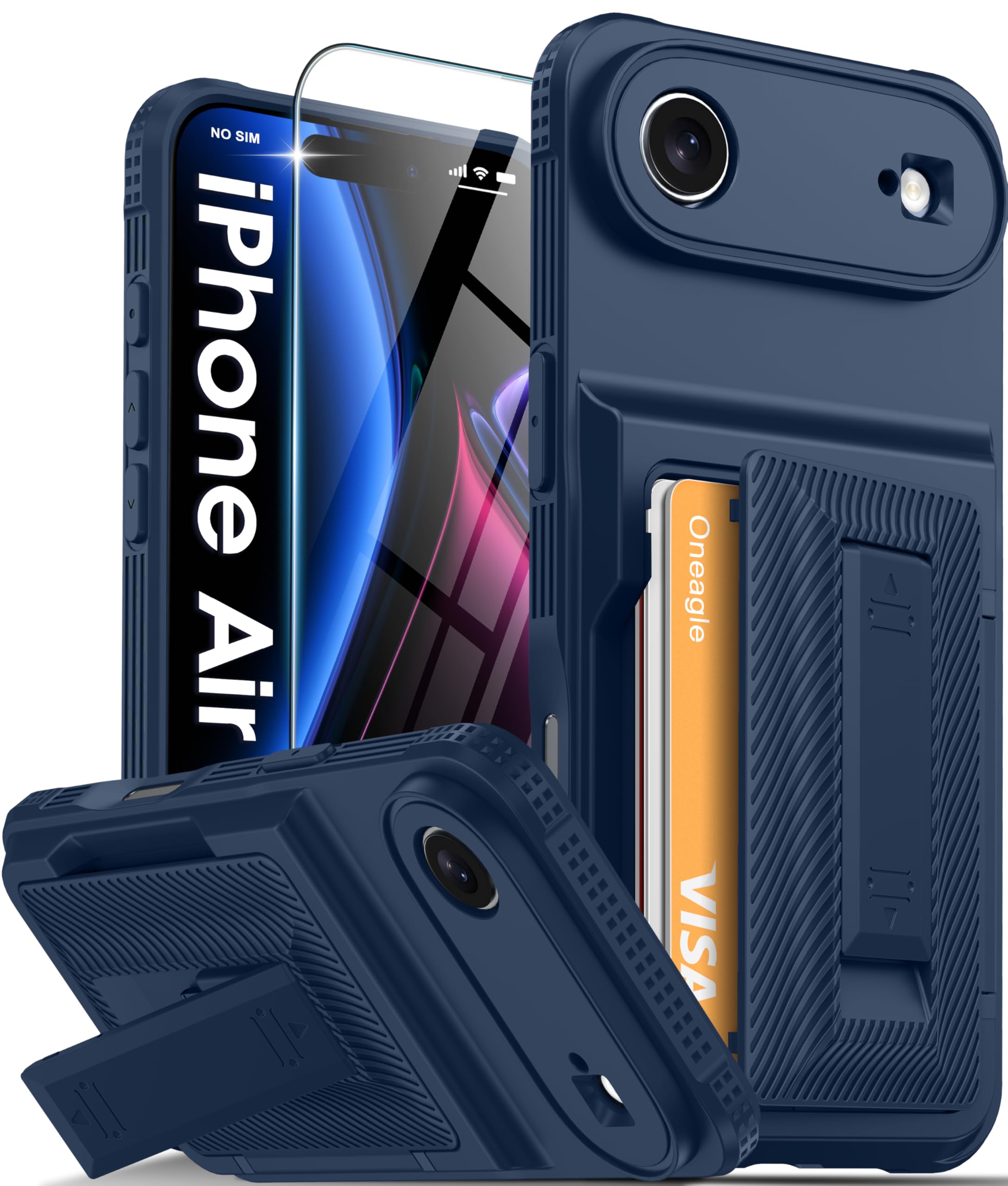 Oneagle Wallet for iPhone 16 Pro Max Case with Card Holder (4-5 Cards) [RFID Blocking] [Privacy Screen Protector] Full Camera Protection & Kickstand, 15FT Shockproof Phone Case for iPhone 16 Pro Max