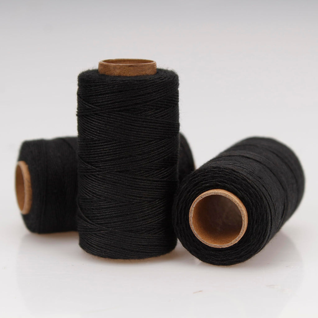 Lusecarl Polyester Thread 110 Yards Each Spool for Hair Extensions 3 Rolls Hair Weave Sewing Threads for Hand Sewing, Hair Extensions, Making Wigs DIY (3 Thread, Black)