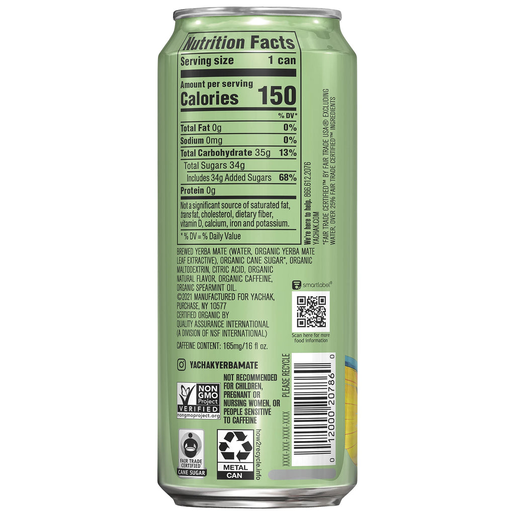 Yachak Yerba Mate Drink, Blackberry, 16 Fl Oz Cans, Pack of 12