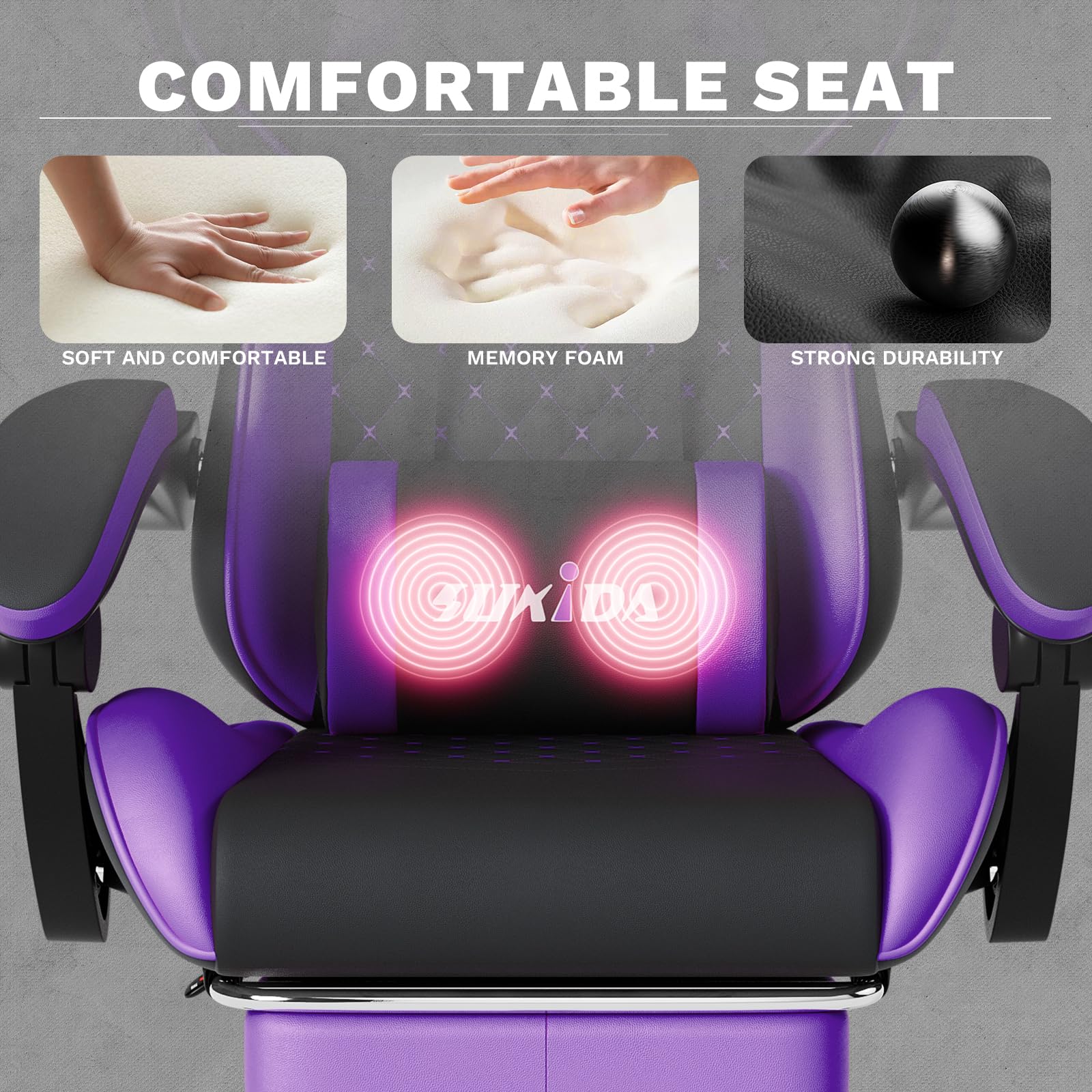 Ergonomic Video Gamer Chairs Gaming Computer Chair Gamer Chairs for Adults Massage Lumbar Support Swivel Height Adjustable Headrest Backrest