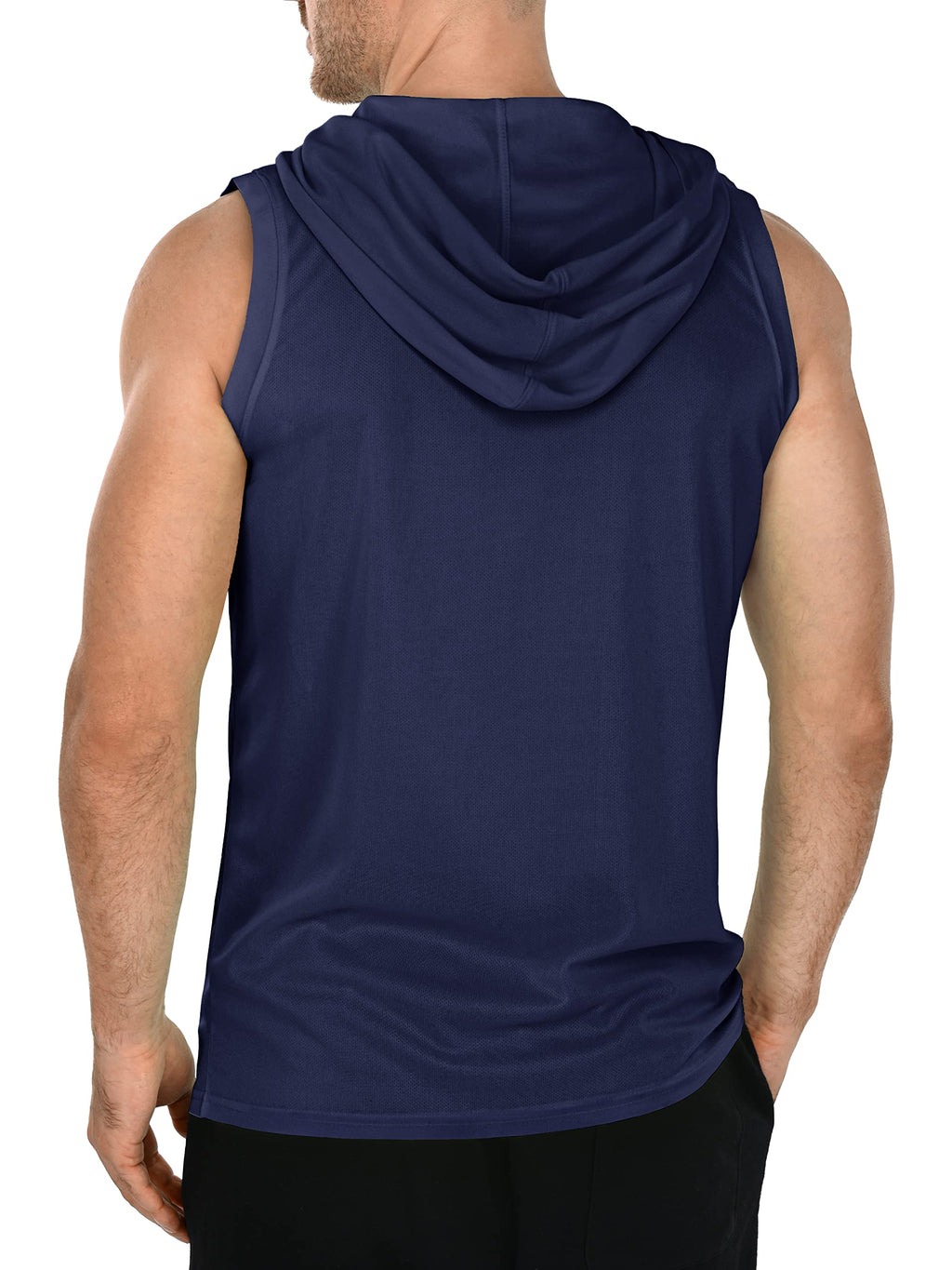 3 Pack Men's Dry Fit Moisture Wicking Tech Quick Dry Sleeveless Shirts Mesh Hoodie Active Athletic Tank Tops