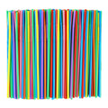 100 Pcs Colorful Plastic Long Flexible Straws.(0.23''diameter and 10.2"long)