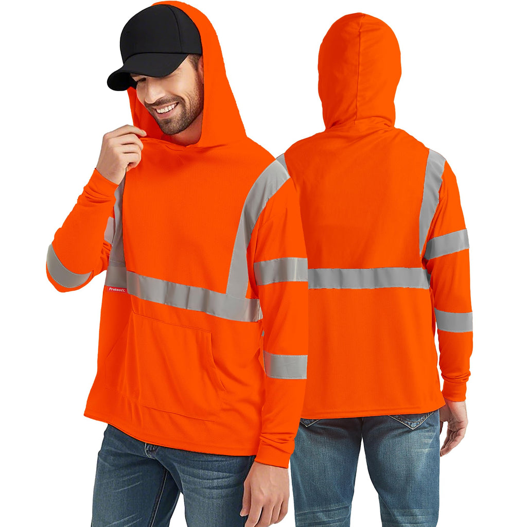 ProtectX High Visibility Long Sleeve Shirts Reflective Hi Vis Safety Shirt for Men Women Class 2-3 Construction Shirt 1 Pack