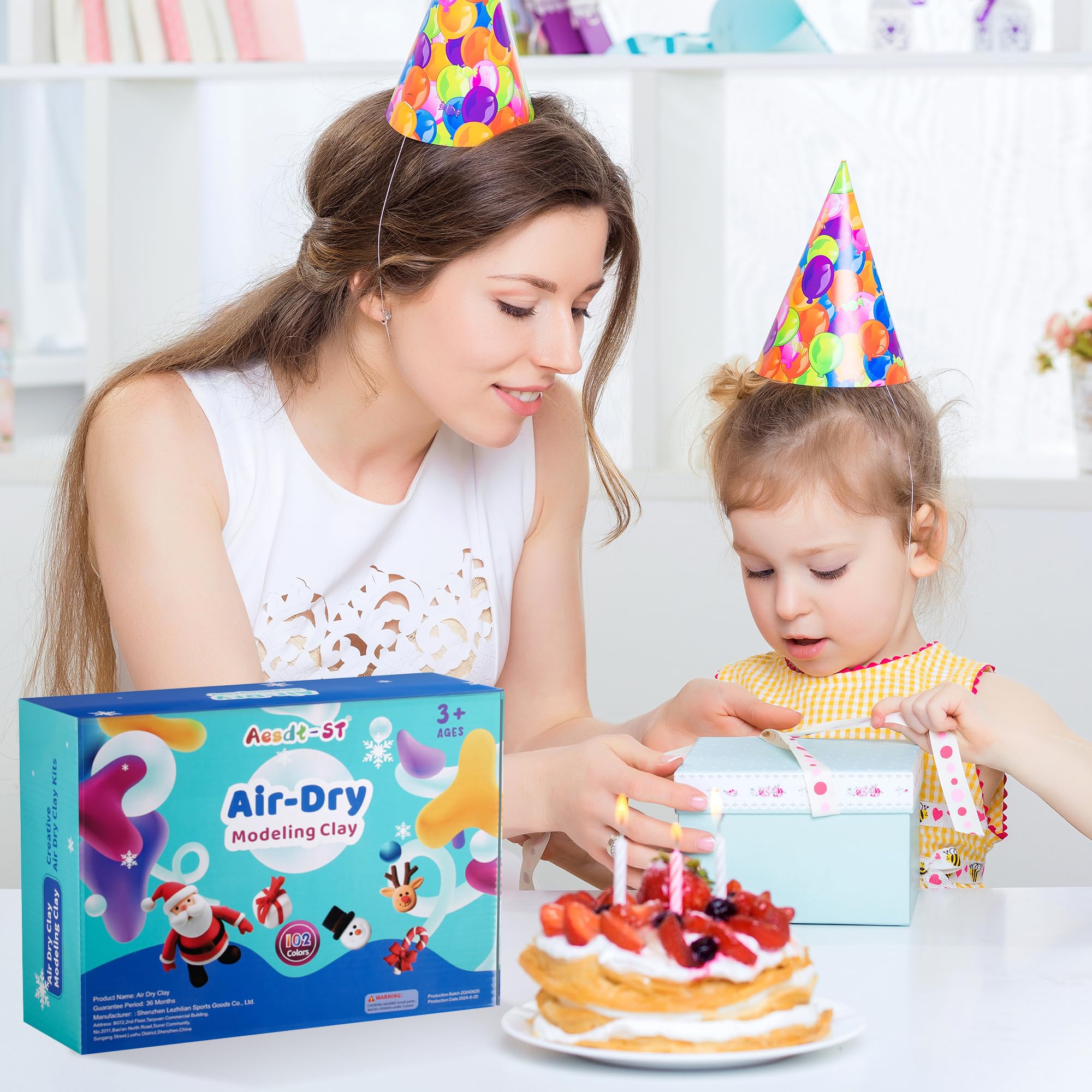 Air Dry Clay 102 Colors, Modeling Clay for Kids, Magic Clay, DIY Molding Clay Kit with Sculpting Tools, Soft and Non-Sticky, Arts and Crafts Gift for Boys Girls Kids