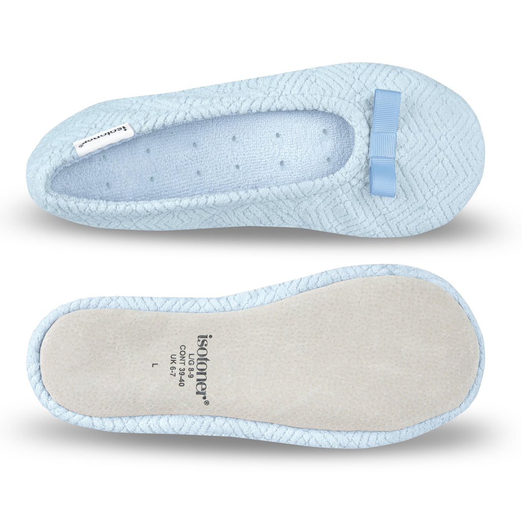 isotoner Women's Diamond Microterry Ballerina Slippers