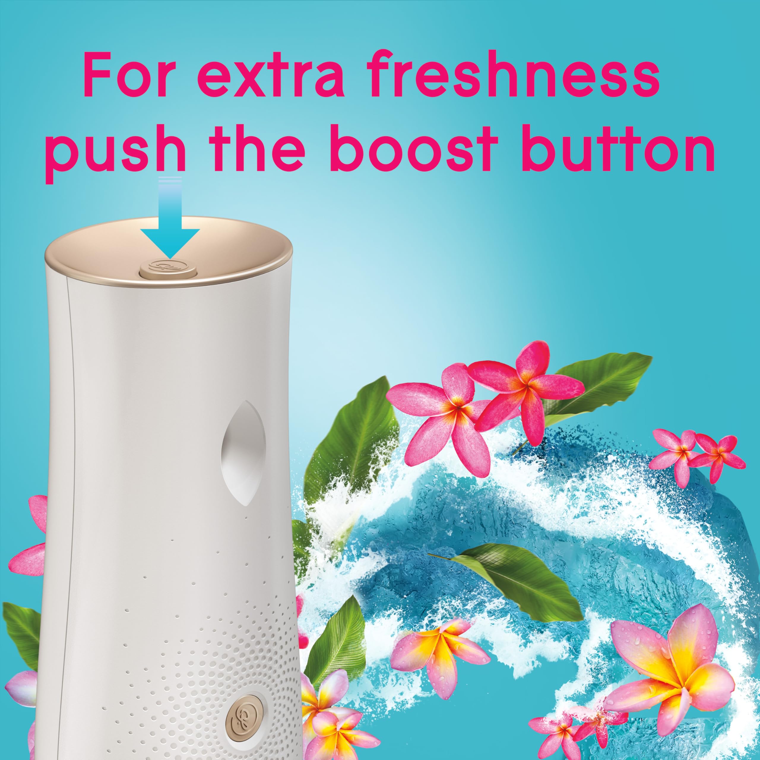 Glade Automatic Spray Refill and Holder Kit, Air Freshener for Home and Bathroom, Aqua Waves, 6.2 Oz, 2 Count (Pack of 2)