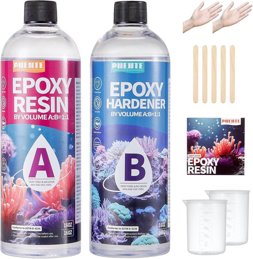 1 Gallon Epoxy Resin Kit, Crystal Clear and Hard Upgraded 2 Part Resin and Hardener for Casting Coating, Countertop, Table top, Art DIY Handcraft Jewelry