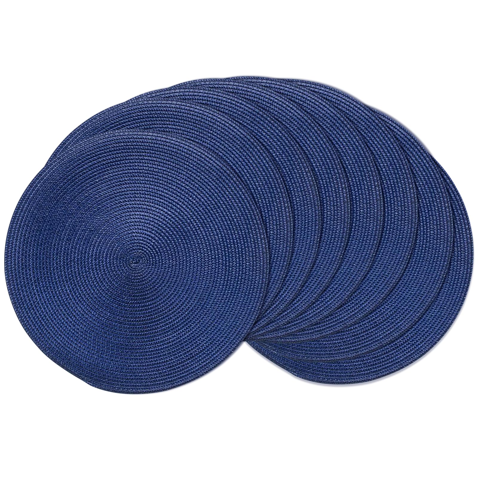 AHHFSMEI Round Placemats Set of 6 Heat Resistant Washable Non-Slip Woven Braided Table Mats for Dining Table Kitchen & Home Decor (Beige)