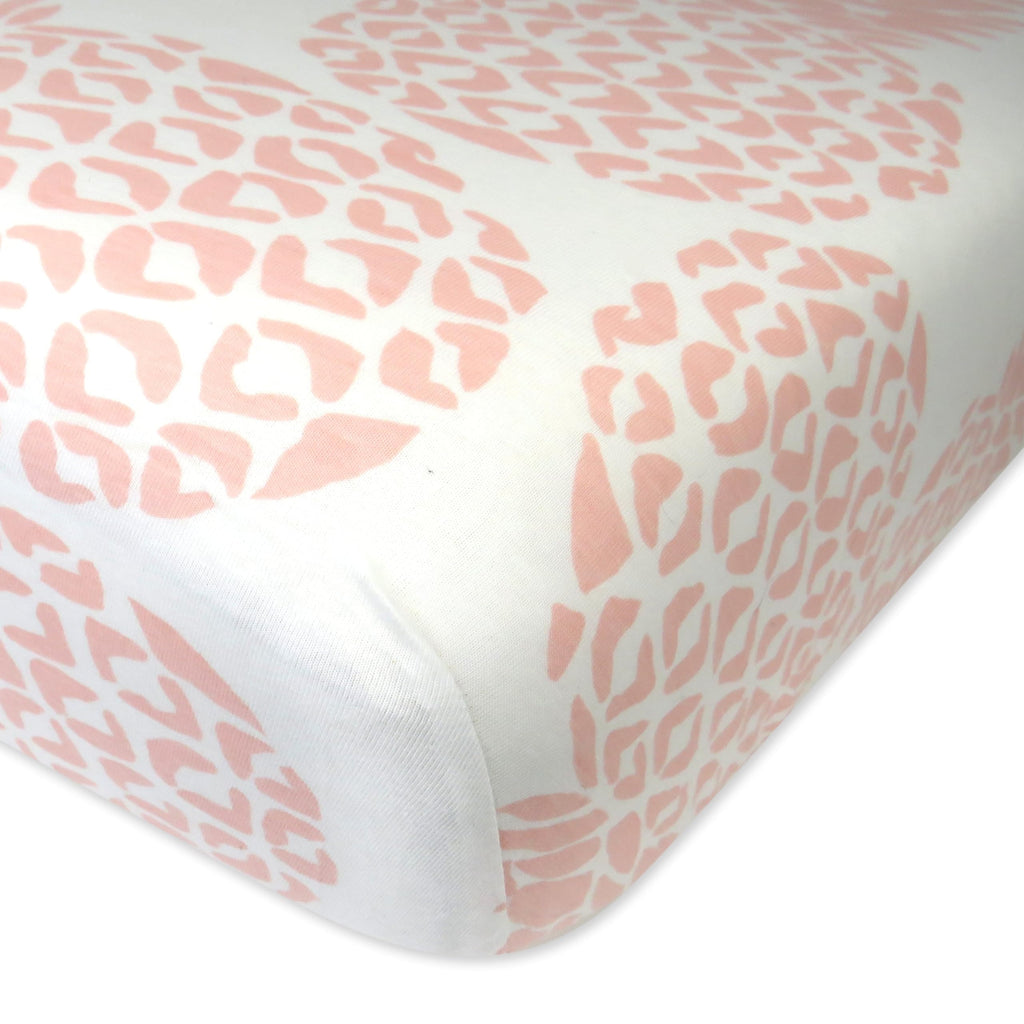 HonestBaby Unisex-Baby Fitted Crib Sheets Set Standard Mattress, 100% Organic Cotton Baby Boys, Girls, Neutral, 1 Pack - Peach Skin Painted Buffalo Check, One Size