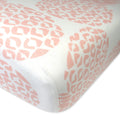HonestBaby Unisex-Baby Fitted Crib Sheets Set Standard Mattress, 100% Organic Cotton Baby Boys, Girls, Neutral, 1 Pack - Peach Skin Painted Buffalo Check, One Size