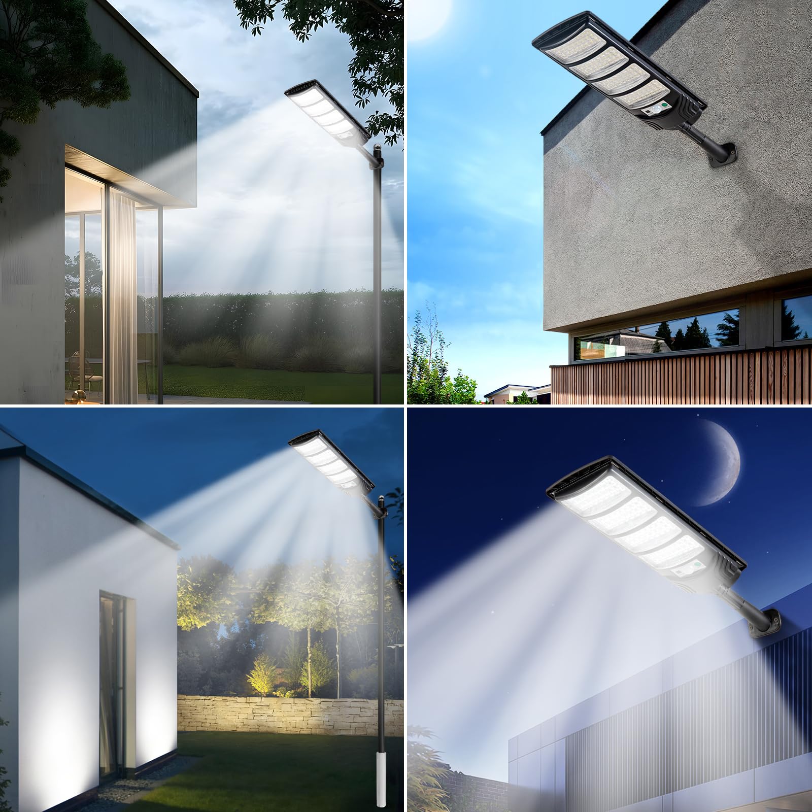 Solar Outdoor Lights,448LEDs Street Lights with 20000LM Hight Brightness, IP66 Waterproof Security Flood Light, Dusk to Dawn Solar Street Lights,for Exterior Wall, Patio, Yard, Deck, Garden