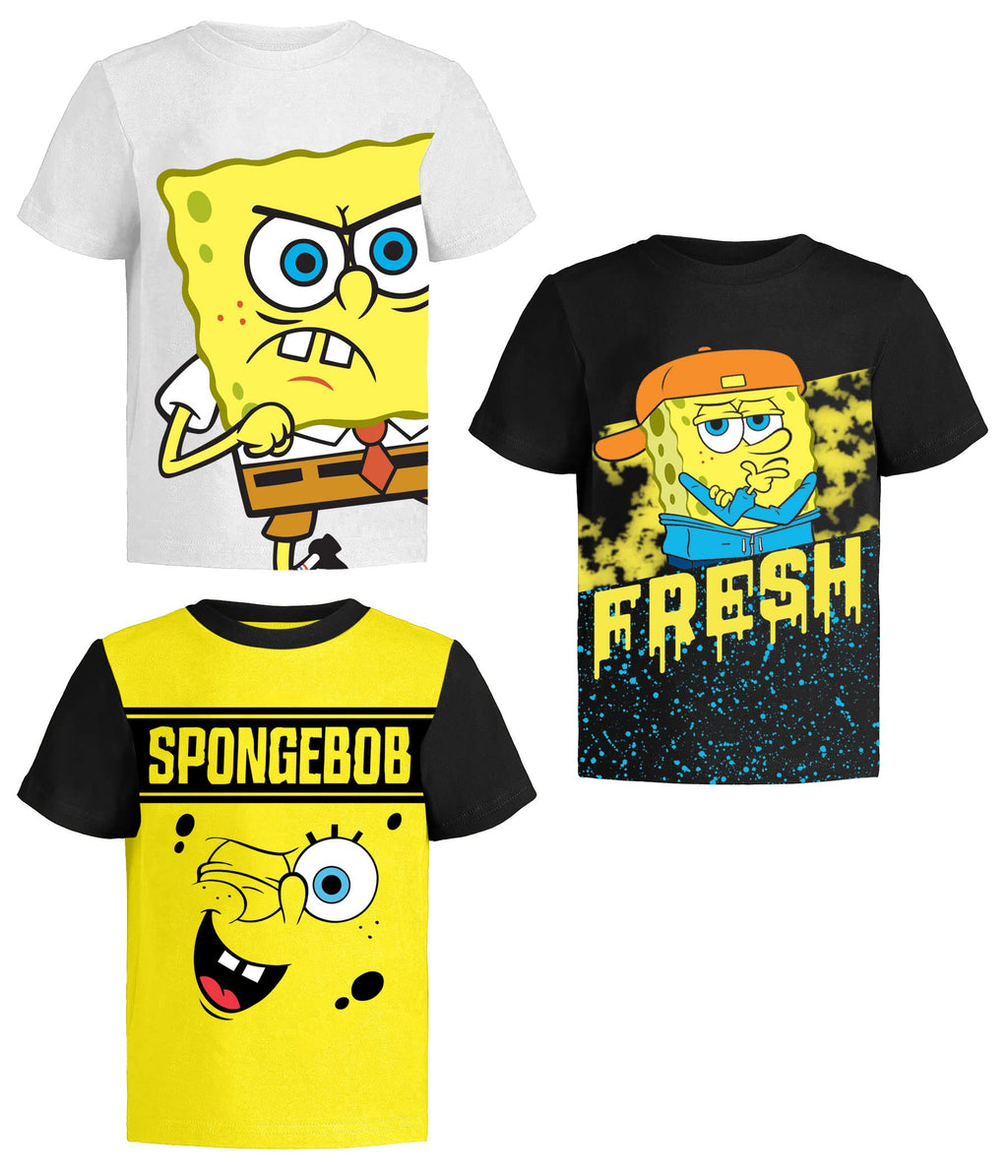 Spongebob Squarepants Graphic T-Shirt (Sets) Patrick Star Squidward Plankton Gary Outfit Tee Toddler/Birthday to Kids Clothes