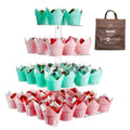 Jusalpha Large 4 Tier Cupcake Stand Square Acrylic Cupcake Tower Stand for Dessert, Pastry, Serving Platter-Candy Bar Party Décor and Supply(with Rod Feet) (4SF-V2)