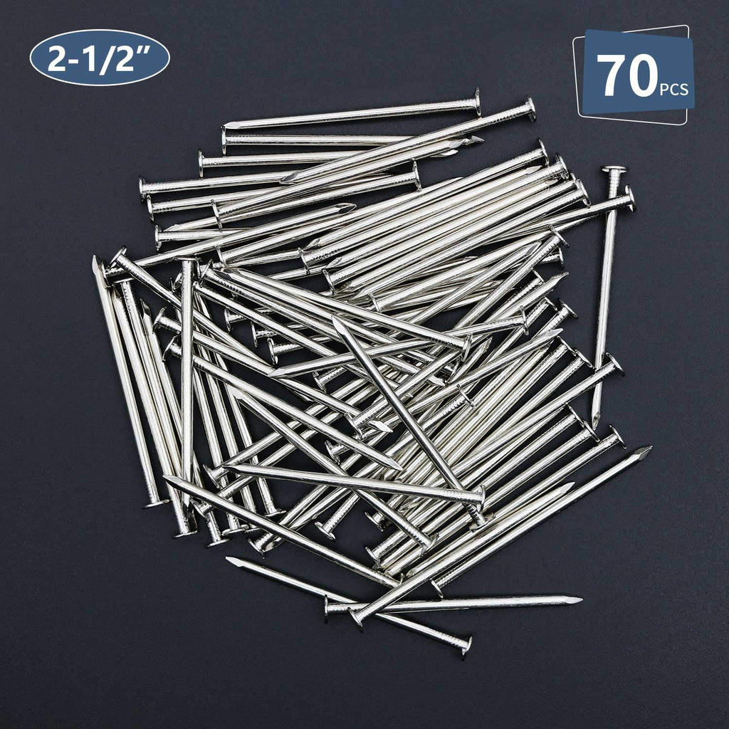 240pcs Gold Hardware Nails, 1-1/2” × 14 Ga Brass Plated Wood Nails, Nails for Hanging Wall Decor, Finishing Nails, Picture Hanging Nails, Wall Nails, Roofing Nails