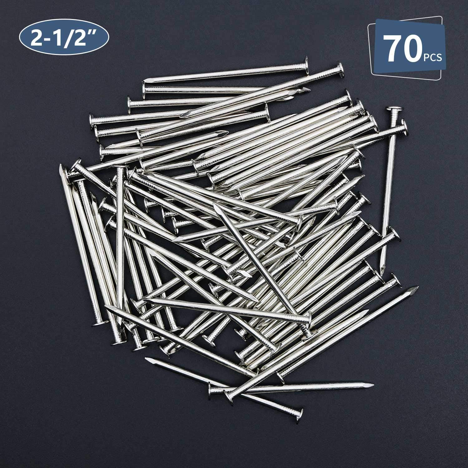 240pcs Gold Hardware Nails, 1-1/2” × 14 Ga Brass Plated Wood Nails, Nails for Hanging Wall Decor, Finishing Nails, Picture Hanging Nails, Wall Nails, Roofing Nails